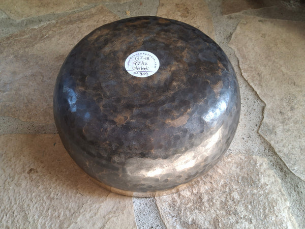 Bowl 907: 9.5" Ultibati Himalayan Singing Bowl 94 HZ F#2+28