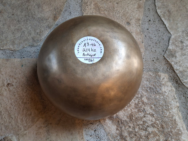 Bowl 861: 6.75" Vintage Himalayan Singing Bowl 214 HZ A3-46