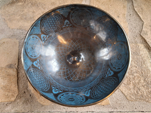 Bowl 926: 10.25" Thangka Art Work Himalayan Singing Bowl 126 Hz B2+35
