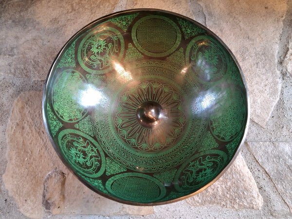 Bowl 937: 10.75" Thangka Art Work Himalayan Singing Bowl 126/132 Hz B2+35/C3+16