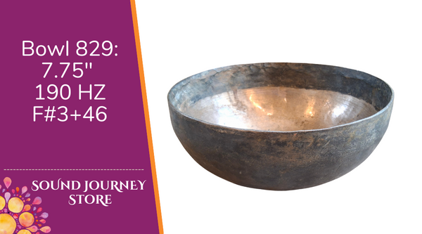 Bowl 829: 7.75" Antique Himalayan Singing Bowl 190 HZ F#3+46