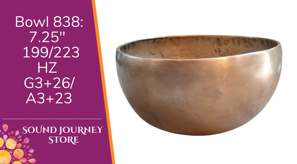 Bowl 838: 6.5" Vintage Himalayan Singing Bowl 208 HZ G#3+3