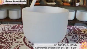 14" G#3 Frosted Crystal Singing Bowl