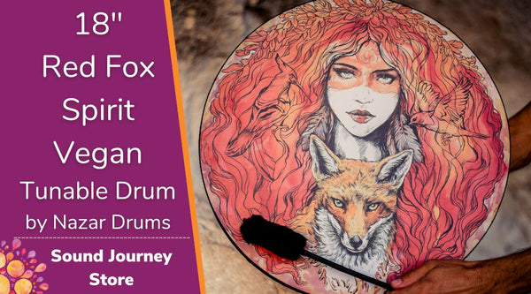 18", 20" and 24" Red Fox Spirit Vegan Tunable Hand Drum