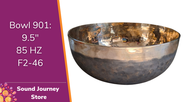 Bowl 901: 9.5" Ultibati Himalayan Singing Bowl 85 HZ F2-46