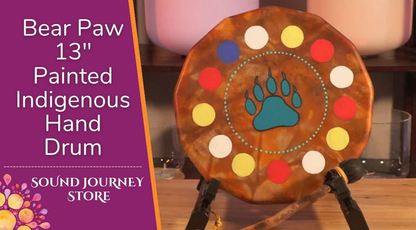 “Bear Paw” 13 inch Bear Paw Painted Indigenous Hand Drum