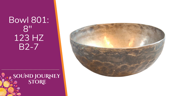 Bowl 801: 8" Antique Himalayan Singing Bowl 123 HZ B2-7