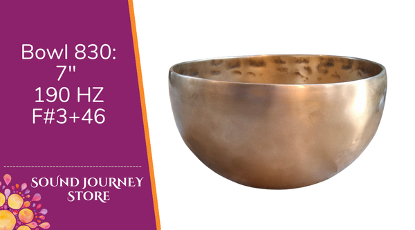 Bowl 830: 7" Vintage Himalayan Singing Bowl 190 HZ F#3+46