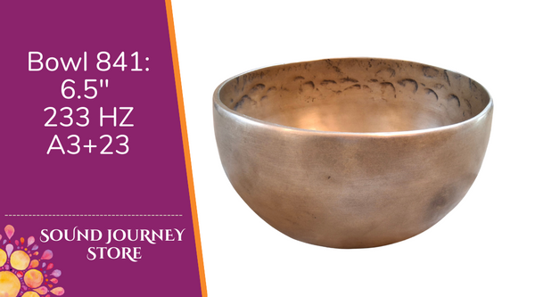 Bowl 841: 6.5" Antique Himalayan Singing Bowl 233 HZ A3+23