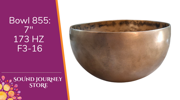 Bowl 855: 7" Vintage Himalayan Singing Bowl 173 HZ F3-16