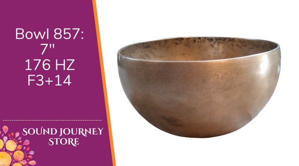 Bowl 857: 7" Vintage Himalayan Singing Bowl 176 HZ F3+14