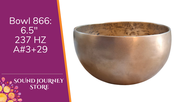 Bowl 866: 6.5" Vintage Himalayan Singing Bowl 237 HZ A#3+29