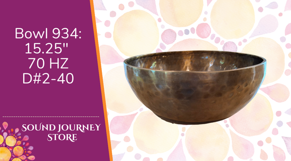 Bowl 934: 15.25" Tiger Finish Himalayan Singing Bowl 70 HZ D#2-40