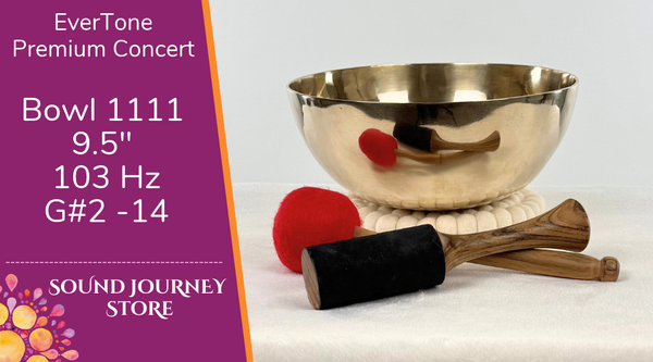Bowl 1111: 9.5" Premium Concert Singing Bowl 105 Hz G#2 +19