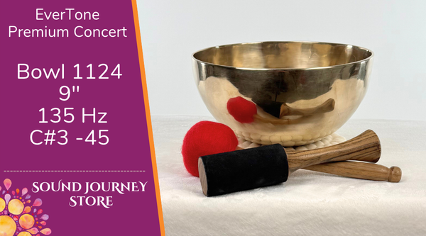 Bowl 1124: 9" Premium Concert Singing Bowl 135 Hz C#3 -45