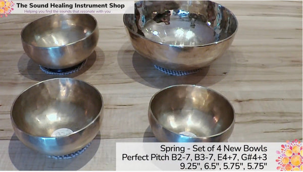 Spring - Set of 4 New Tibetan Himalayan Singing Bowls